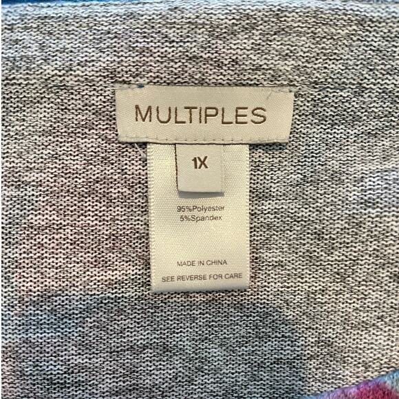 Multiples Women's Multi Color Floral Long Sleeve Top Size 1x‎ Art to wear - Picture 6 of 6